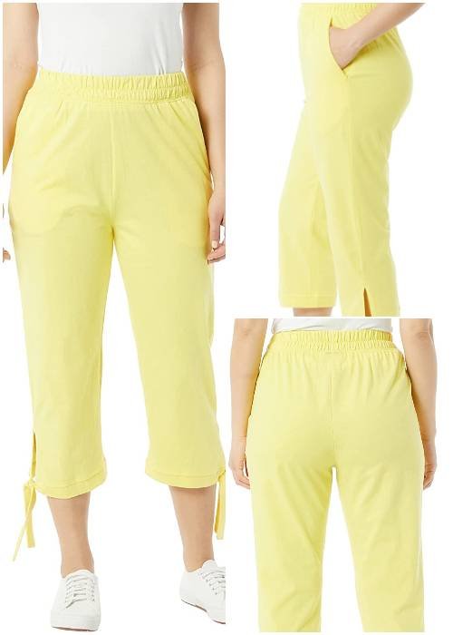 Yellow Pull up Pants for Older Women fashion