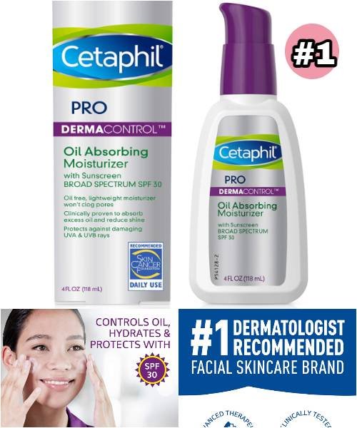 Best face sunscreen for oily skin Cetaphil Pro Oil Absorbing Moisturizer 