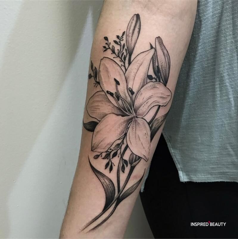  Orchid Flower Tattoo Design
