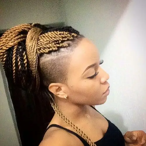 Braids with Shaved Hairstyles for Black Women