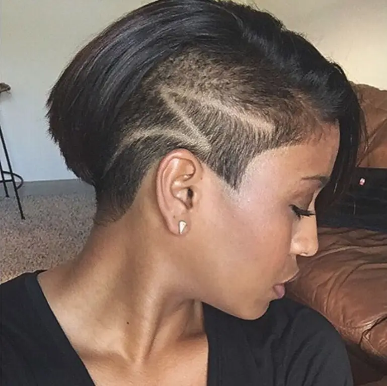 Half side Shaved Hairstyle with style