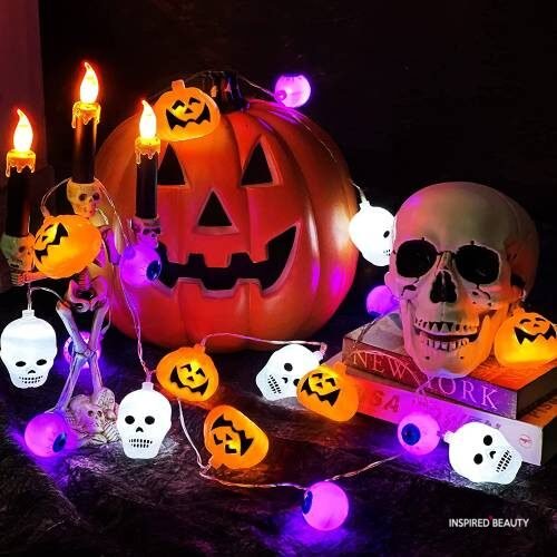 skull Halloween string lights