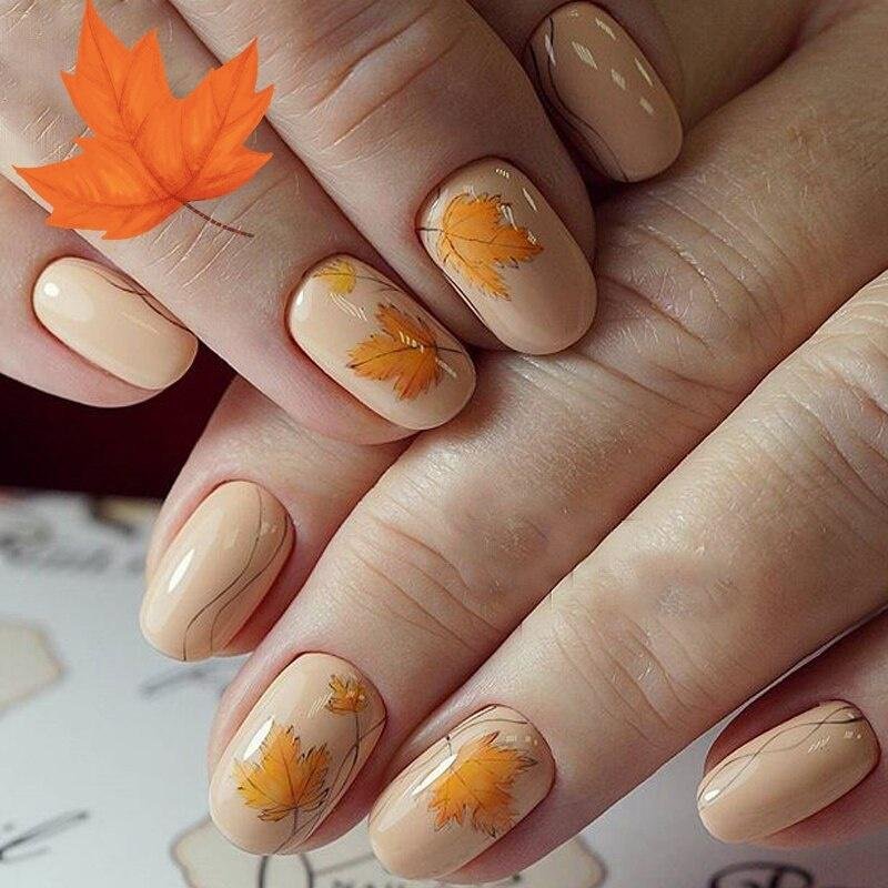 Fall Leaf Nails Design
