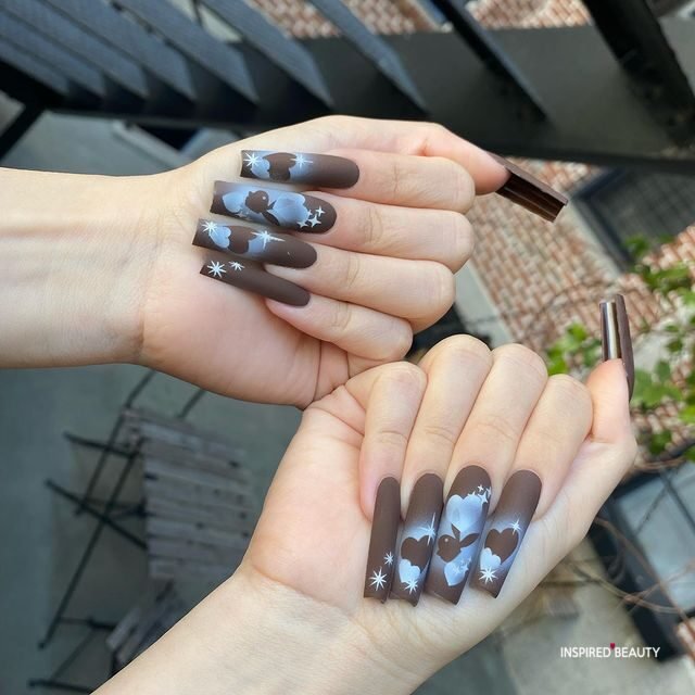 Brown Acrylic Nails