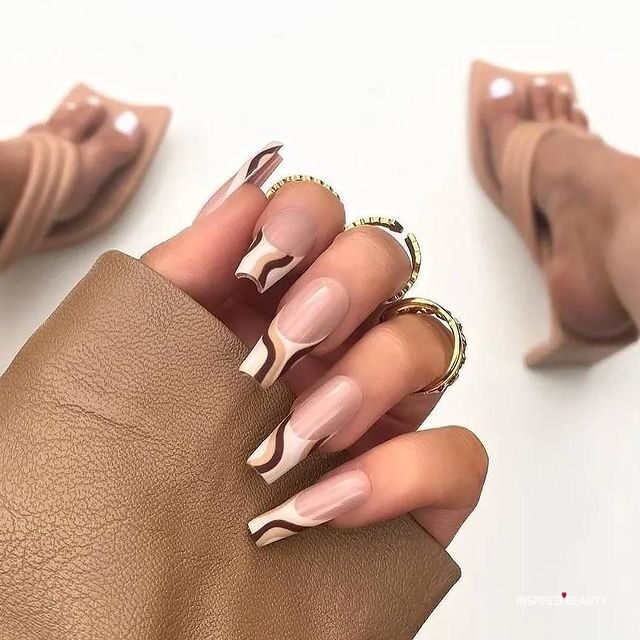 Brown Acrylic Nails