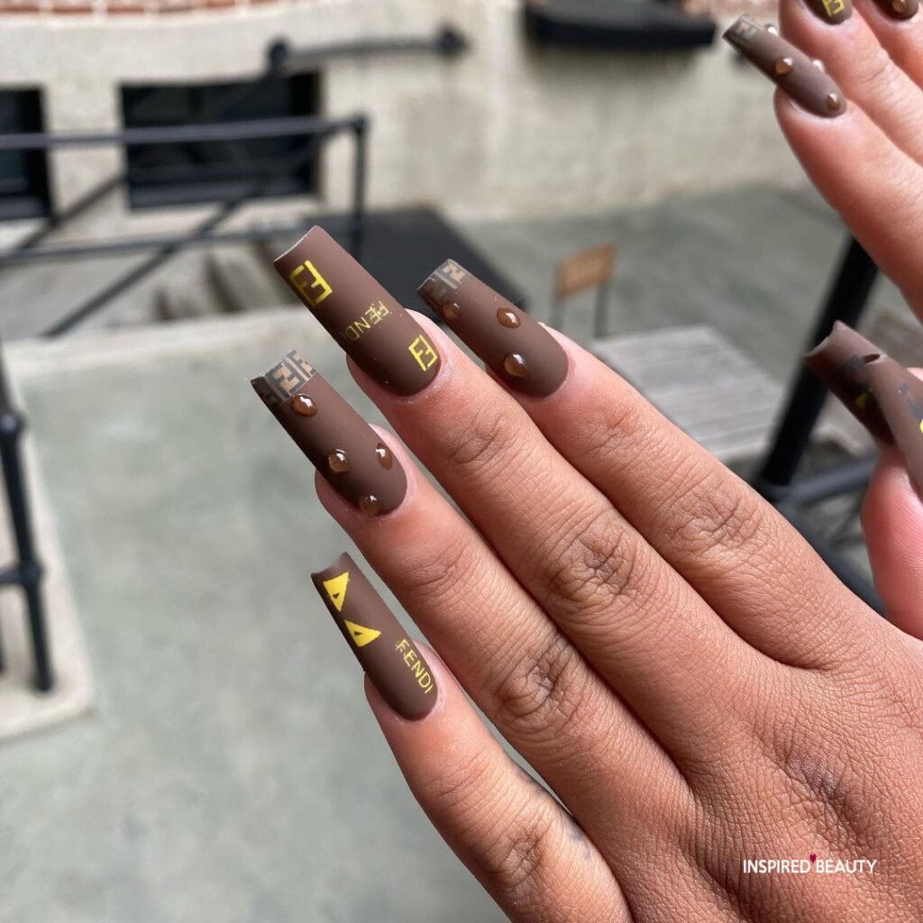 Brown Acrylic Nails