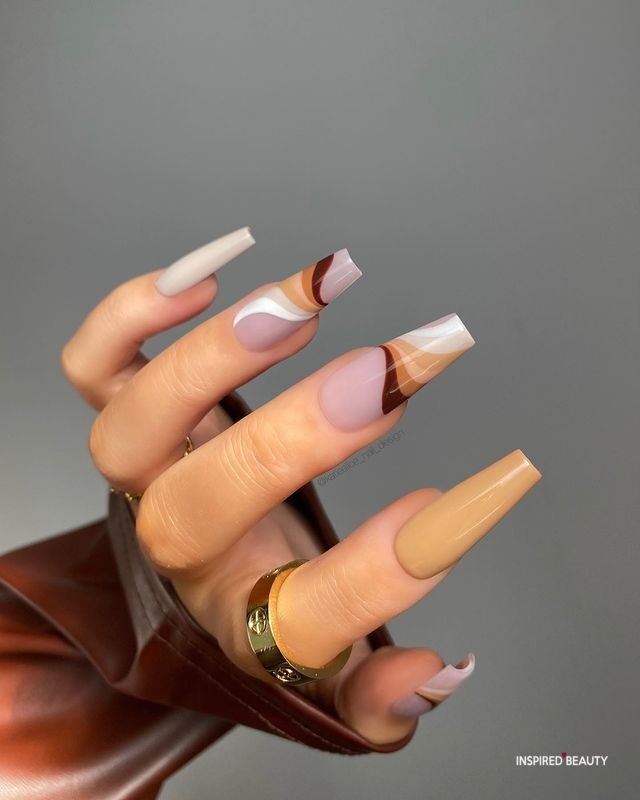 dark brown acrylic nails