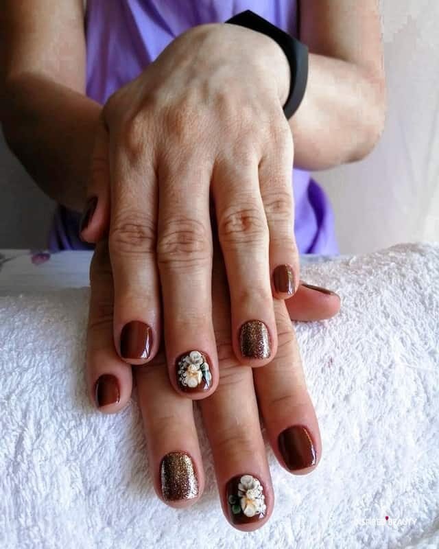 Brown Acrylic Nails