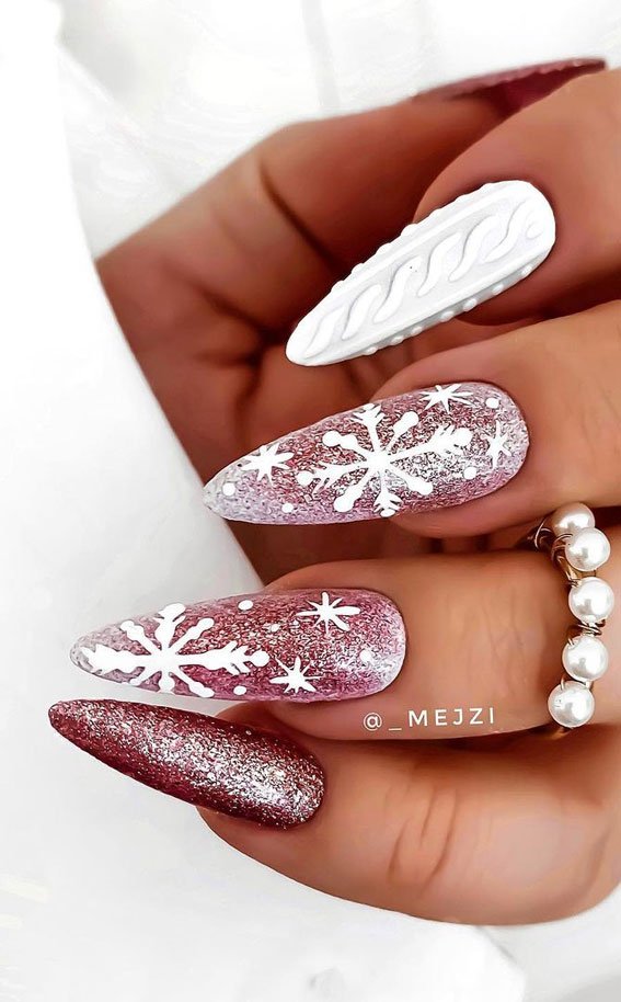 25 Snowflake Nails To Try This Winter - Inspired Beauty
