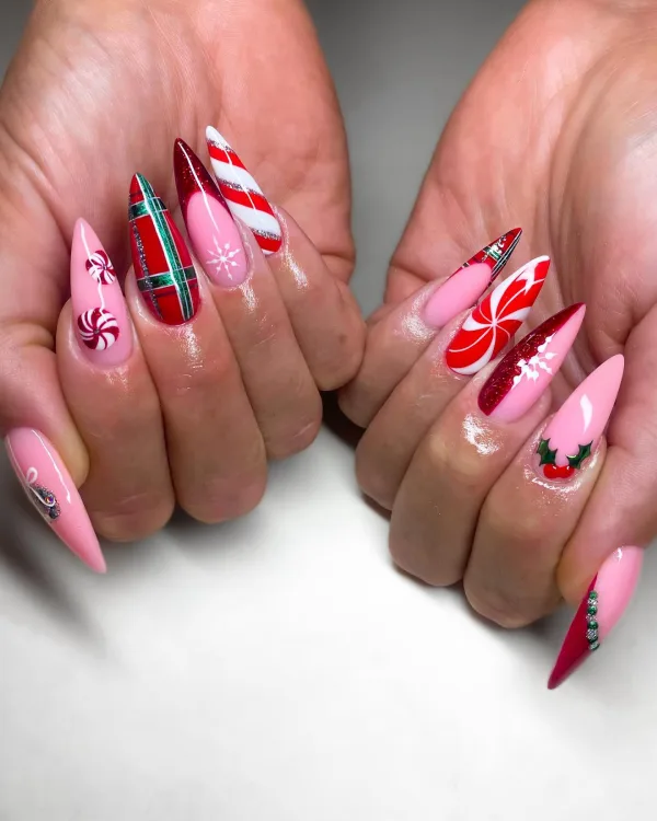 Festive designs with pink and white