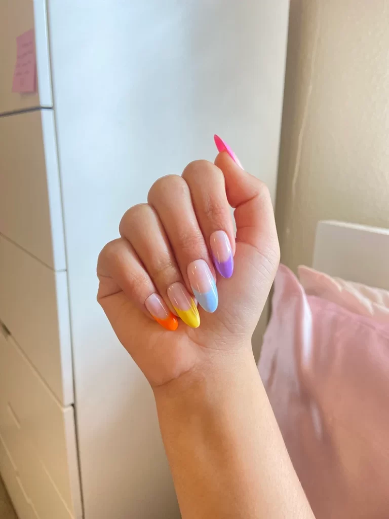 Summer French Tip Press on Nails
