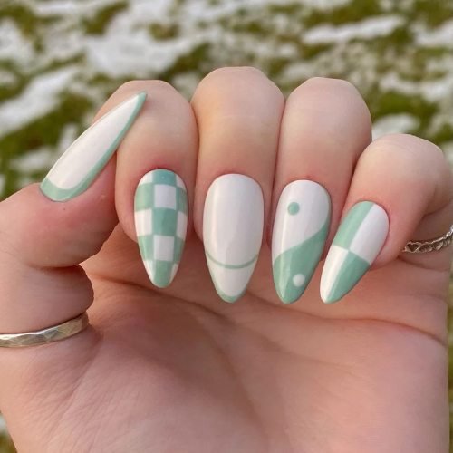 mint green nail designs