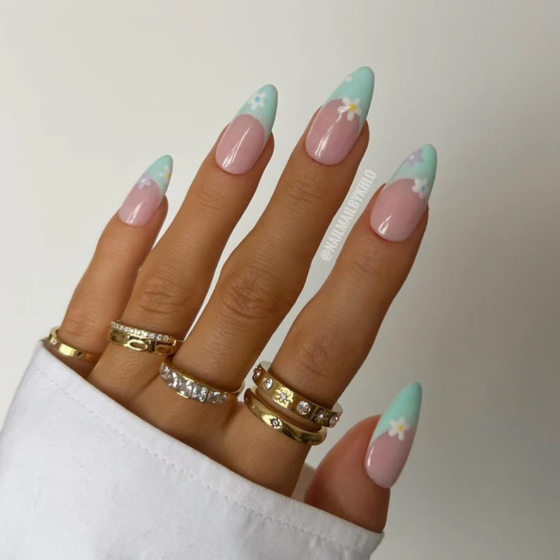 mint green nail designs