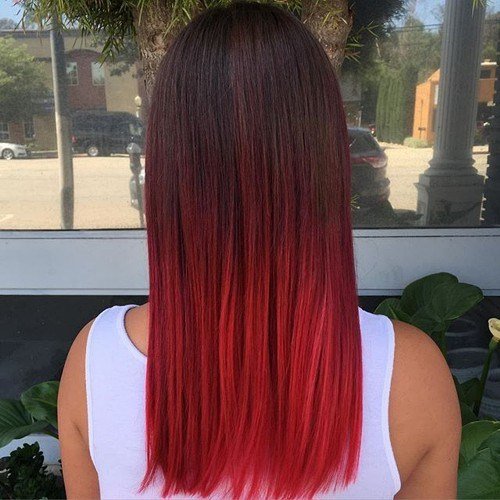 red balayage hair color
