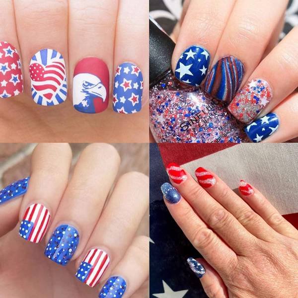 4th of July Nail Decals Stickers, Self Adhesive Independence Day