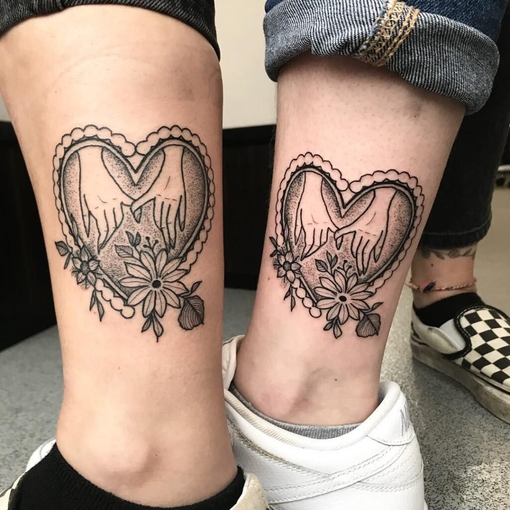 Pinky Promise Tattoo with flowers