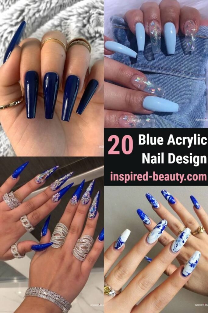 20 Cute Blue Acrylic Nail Design featured Image 800x1200