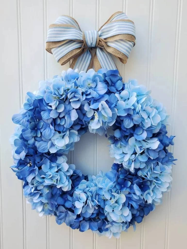 Blue Hydrangea Summer Wreath 
