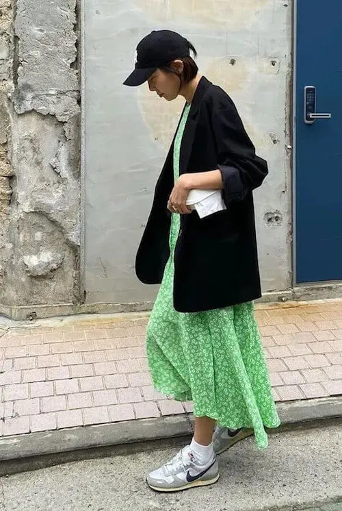 maxi dresses with sneakers