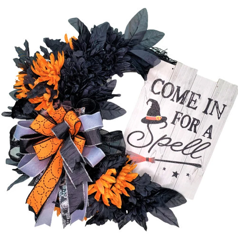 Halloween Decor Black Wreath