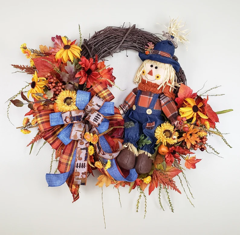 Scarecrow Halloween Wreath Ideas