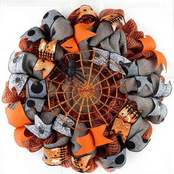 Spider Web Wreath for Halloween