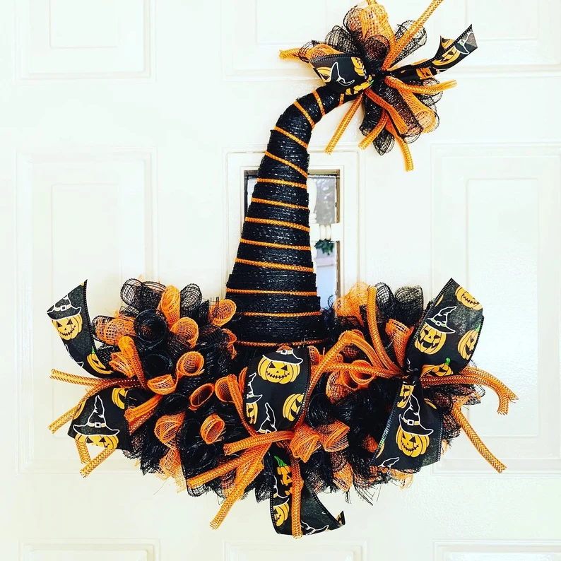 Witch Hat Halloween Wreath