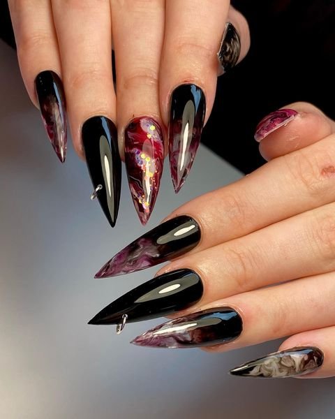 marble vampire nails