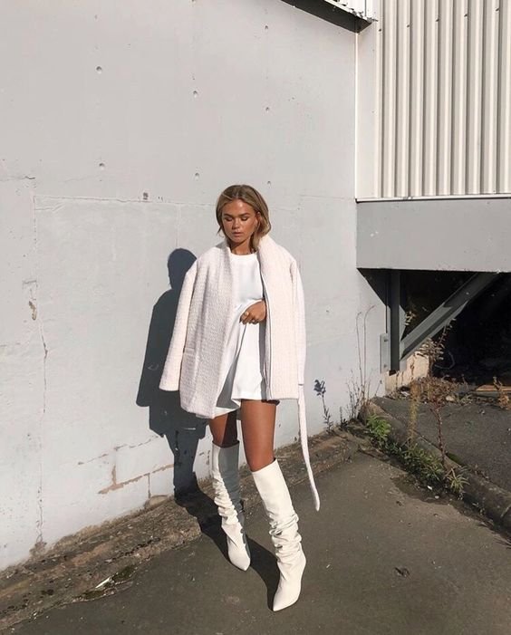 white knee high boots outfit