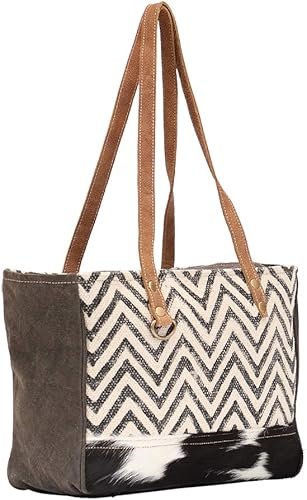 Blaze Upcycled Canvas & Cowhide Handbag