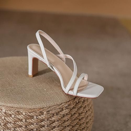 High Heel Sandals Square Open Toe Slip-On Pumps