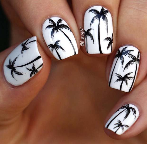 Summer Palm Tree Nails