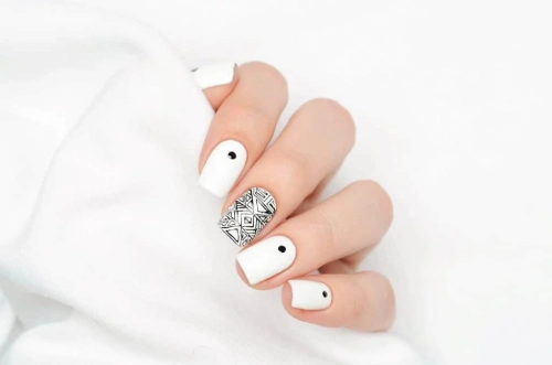 black and white nail