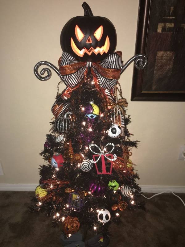 Black Pumpkin Halloween Tree Decorations