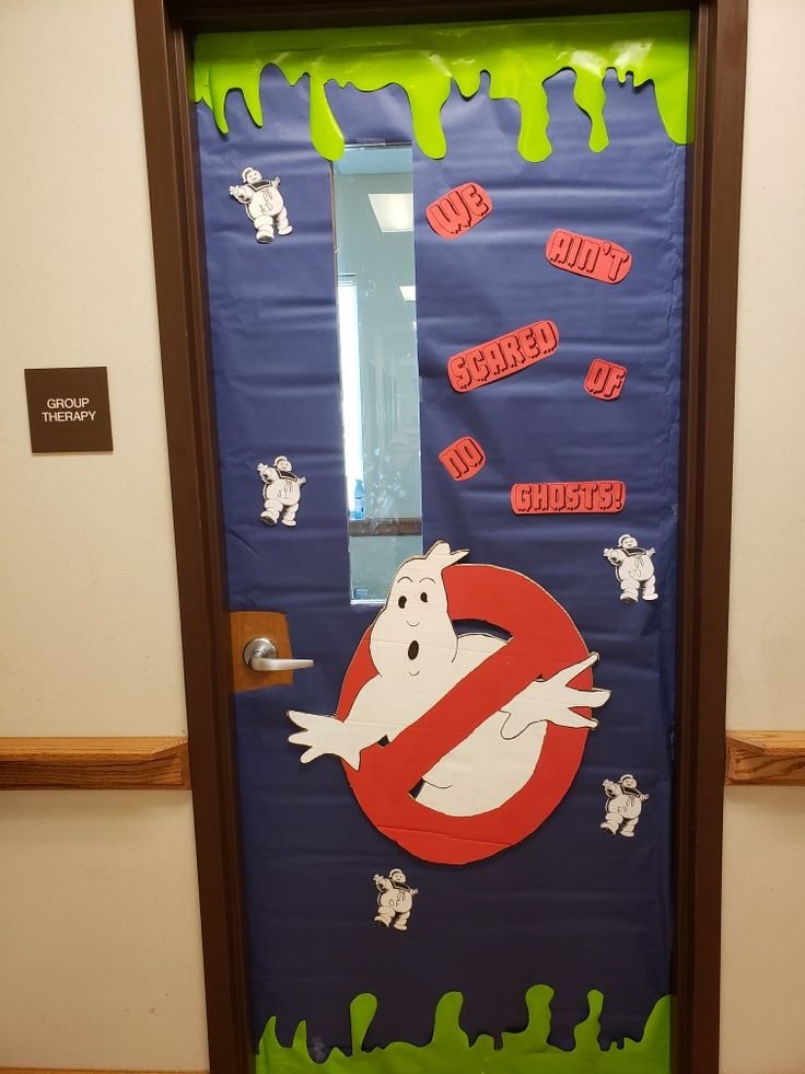 Ghost buster Halloween door decor