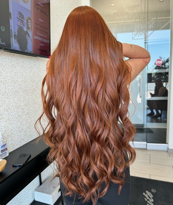 honey copper fall hair color for brunette
