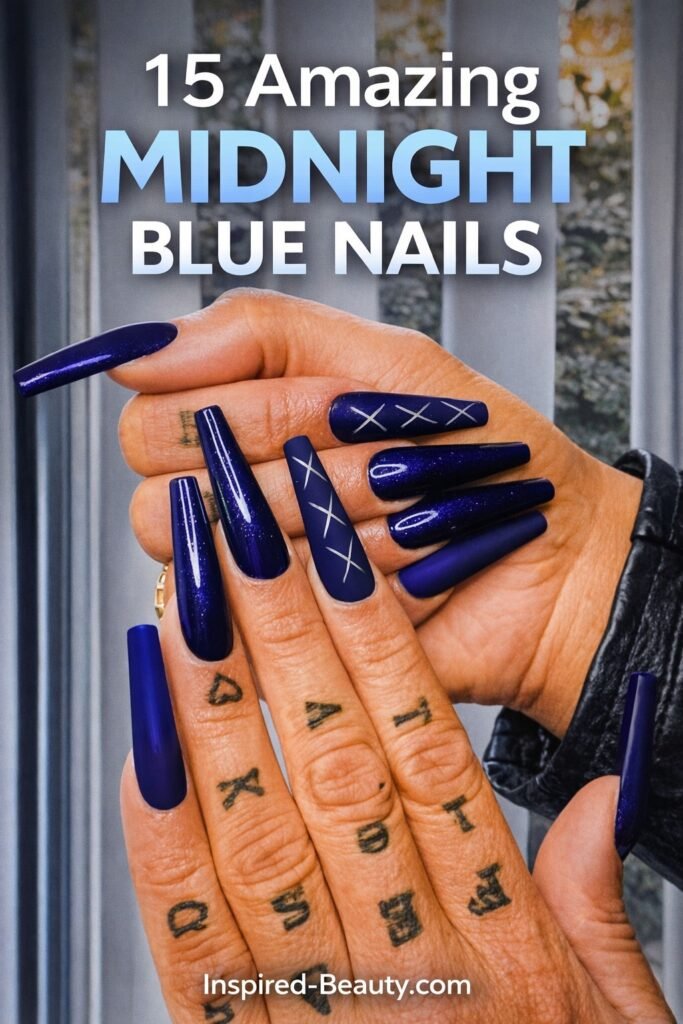 15 Amazing Midnight Blue Nails