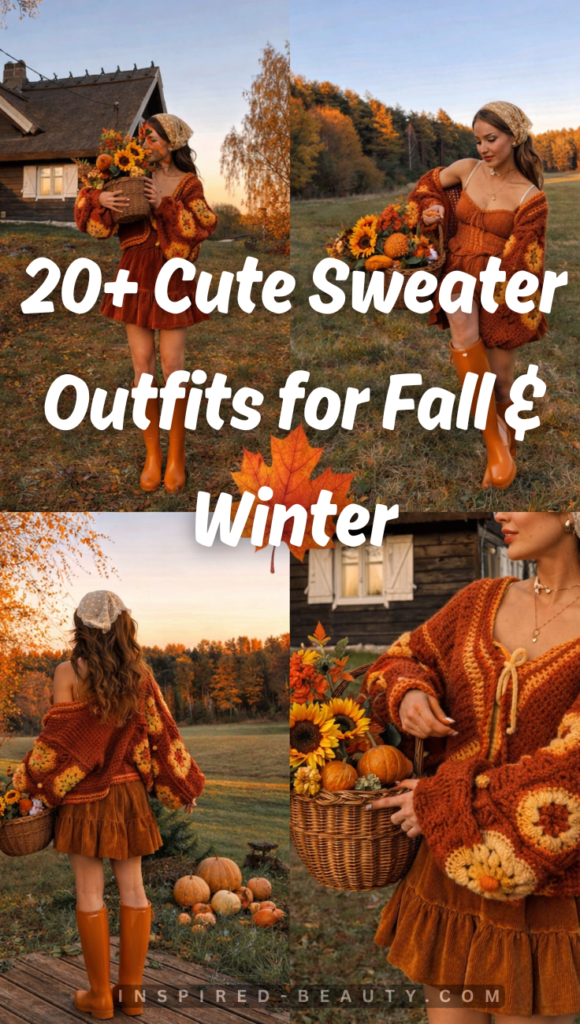 20 cute sweater outfit idea for fall