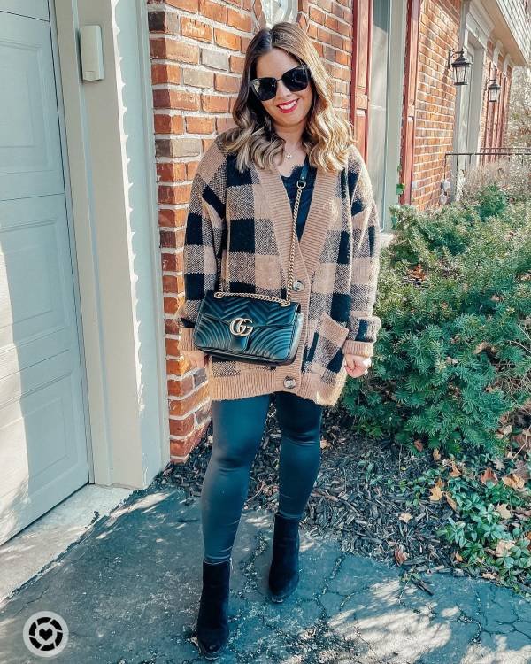 Aesthetic Cardigan outfits with Boots, Black Leggings for Fall
