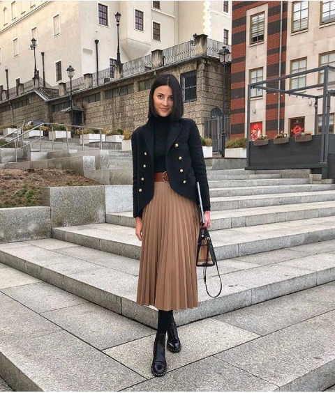 long outfit with skirt for winter