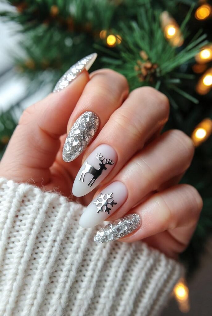 Cute snowflake nail designs for winter