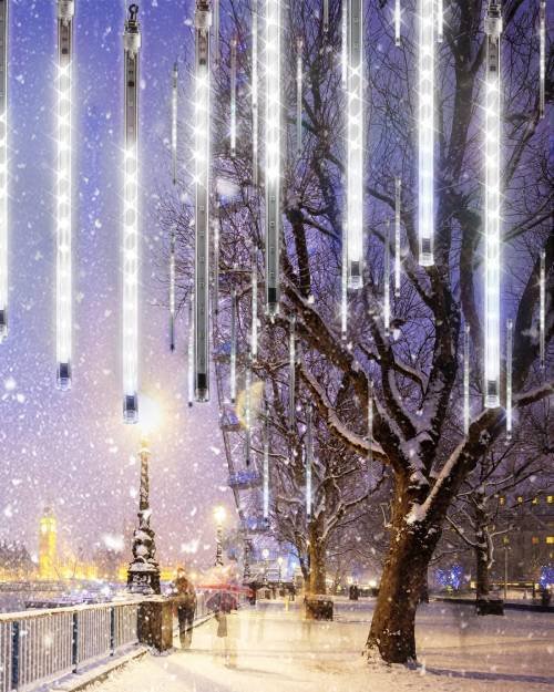 Cool White 20 Tubes Meteor Shower Icicle Lights