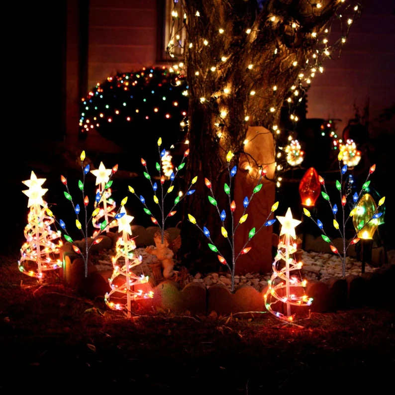Solar Christmas Lights Outdoor Strawberry Stake Lights