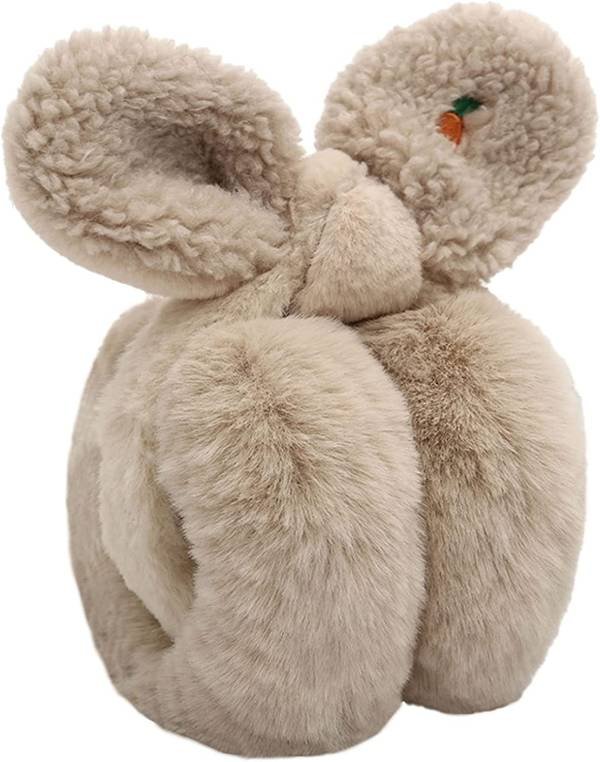 Women Cute Bow Winter Earmuffs Foldable Faux Fur Fleece Ear Warmers