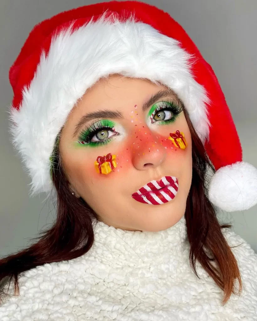 30 Creative Christmas Makeup Looks and Ideas To Try - Inspired Beauty
