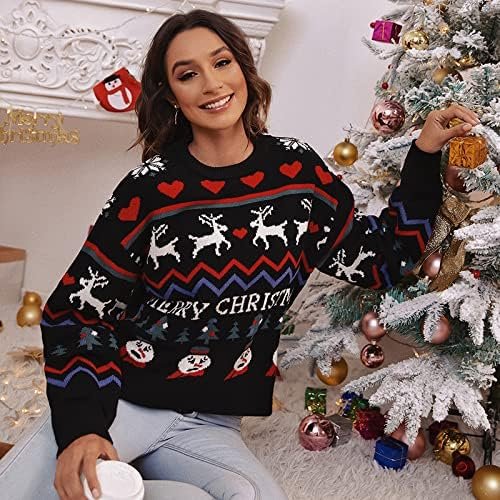 Holiday Party Cute Reindeer Sweater Pullover Style