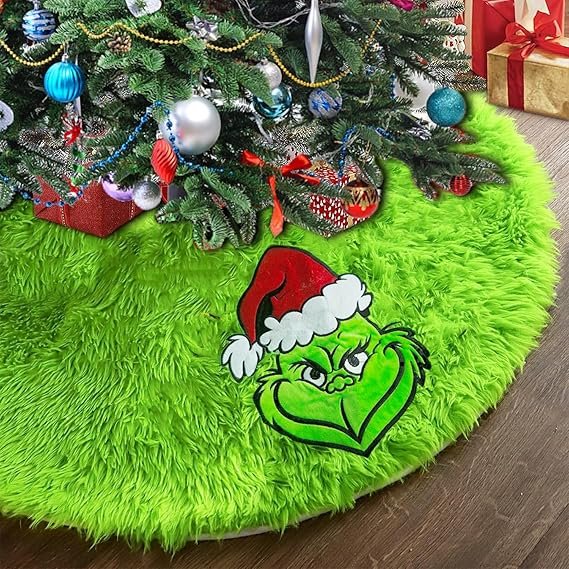 Green Christmas Tree Skirt Green Fur Tree Skirt