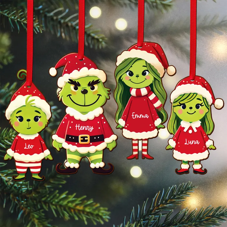 Grinch Family Ornament Personalized