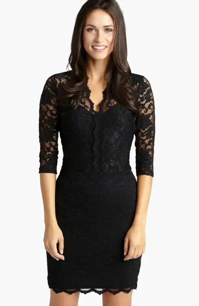 Scalloped Lace Cocktail Dress