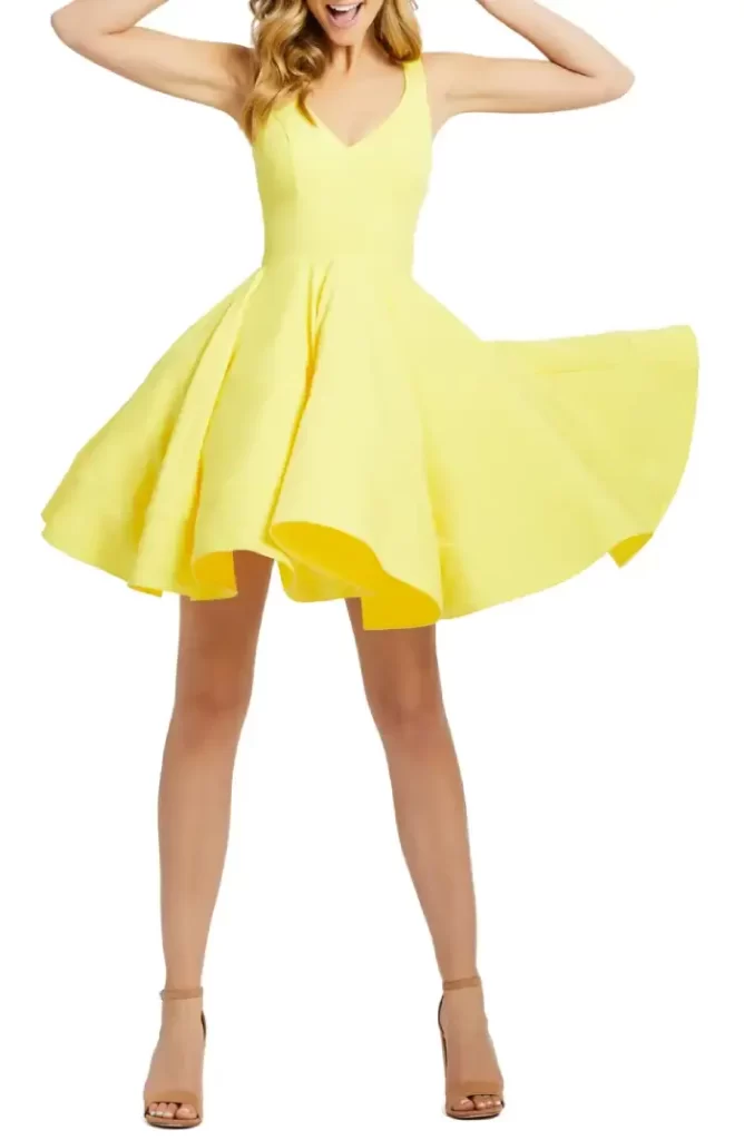 Yellow Flare Cocktail Dress